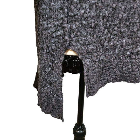 Free People Dark Gray Fleck Knit Long Sleeve Sweater, Large - Picture 6 of 13